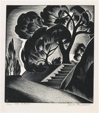 PAUL LANDACRE Two wood engravings.